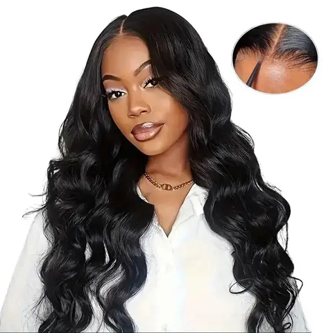 28" Body Wave Glueless Human Hair Wig - 4x7 Transparent Lace, Pre-Cut & Instant Wear, Universal Fit for All Women, Dream Luxury Wig From YMSGIRL Hair