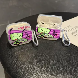 Alien I-Invaders ZimS - GIRS Protective Case Cover for Apple AirPods 1/2/3/4/Pro/Pro2 TPU Texture Lightweight and Durable Anti-Scratch Shockproof Earphone Charging Box Accessory With Buckle