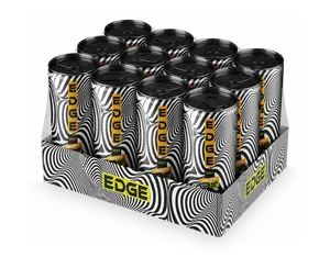 EDGE Pineapple Energy Beverage - Natural Caffeine, 80mg Boost, 100 Calories, Cocktail Mixer - 12 Pack