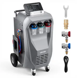 fathersdaygift VEVOR Fully Automatic Refrigerant Recovery Machine for R134a, 98.5 Accuracy, 10.1-Inch Touch Screen, AC Recovery, Vacuum, Recharging and Flushing for Standard High Voltage Automotive A/C Systems