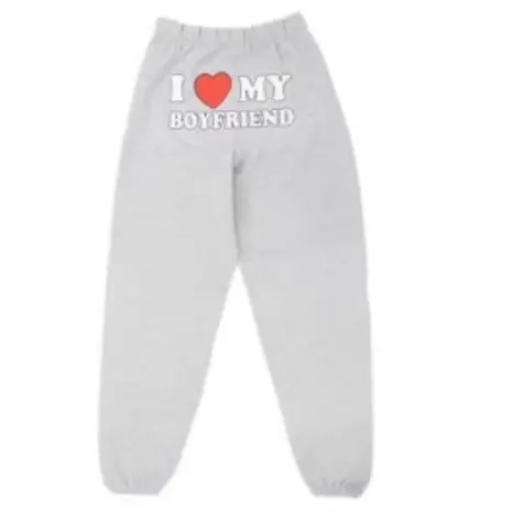 Grey ankle pants (printed on the back)