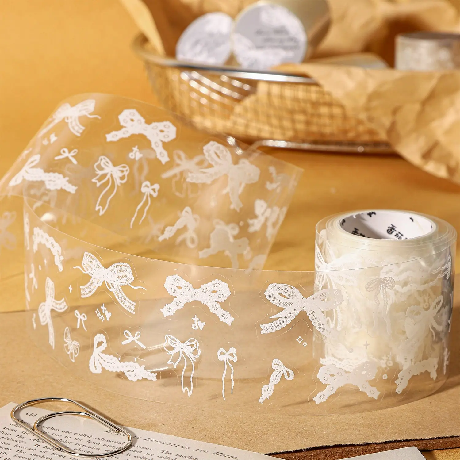 Handmade Craft Tape Roll/bag, Adhesive Tape, Pet Material, Plain Starry Series Membrane Cut Tape, Stationery Water Bottle Multi-Scene Base Decoration Sticker