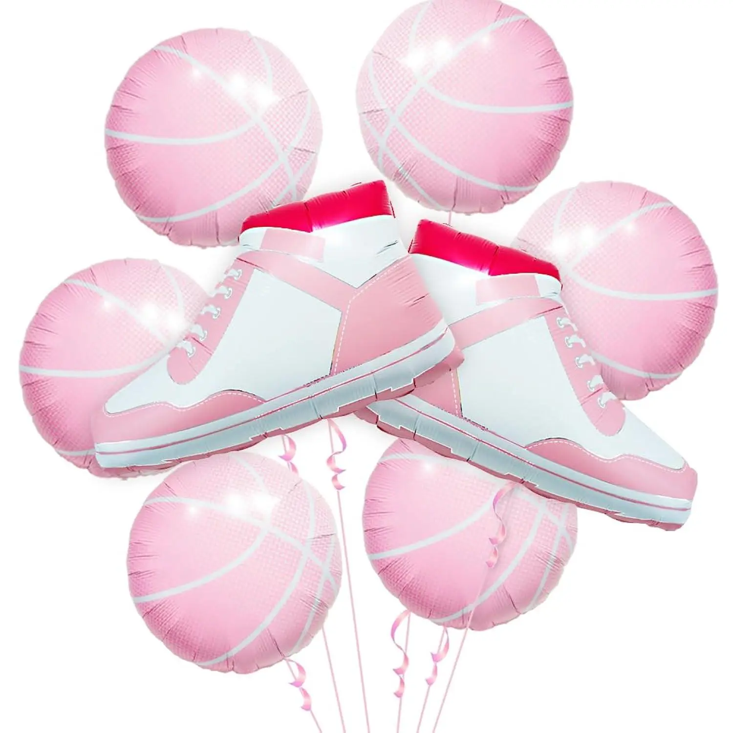 18 Inch Pink Basketball Shoes Sneaker Foil Balloons Sports Themed Balloons For Senior Night College Basketball Party Birthday Party March Madness Decorations Supplies For Girls Women