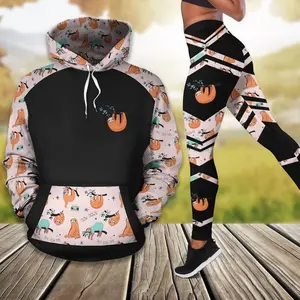 Sloth Hoodie And Legging All Over Printed