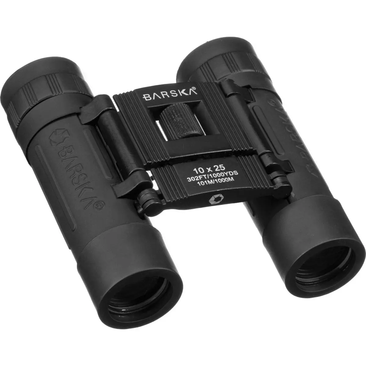 Barska 10x25 Lucid View, Weather Resistant Roof Prism Binocular with 5.8 Degree Angle of View, U.S.A., Black