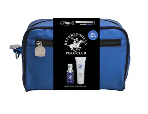 Beverly Hills Polo BLUE Club Dop Kit w/ 1oz EDT spray & 2.5oz Shower Gel