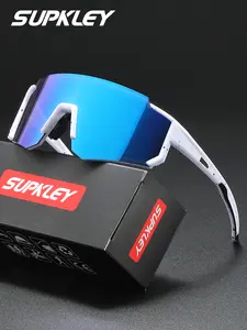 Supkley New Men's Square Polarized Sunglasses Uv400 Protection Comfort Rubber Nose Pads 3D Large Frame One-Piece Lens Durable for Hiking Travel