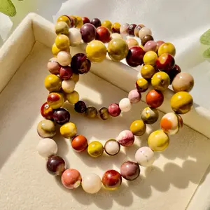 Natural Mookaite Vitality Beaded Bracelet - Authentic Gemstone Birthday Gift