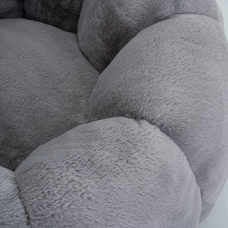 Eyisean 45" Fluffy Bean Bag Chair for Adults with Floral-Shaped Backrest, Comfy Soft Cloud Reading Chair with Faux Fur & Foam, Lazy Lounge Single Sofa for Bedroom, Living Room, Apartment