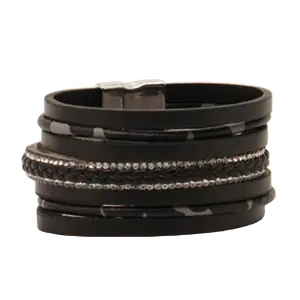 Blazin Roxx Western Black Multi Wrap Bracelet 3051301