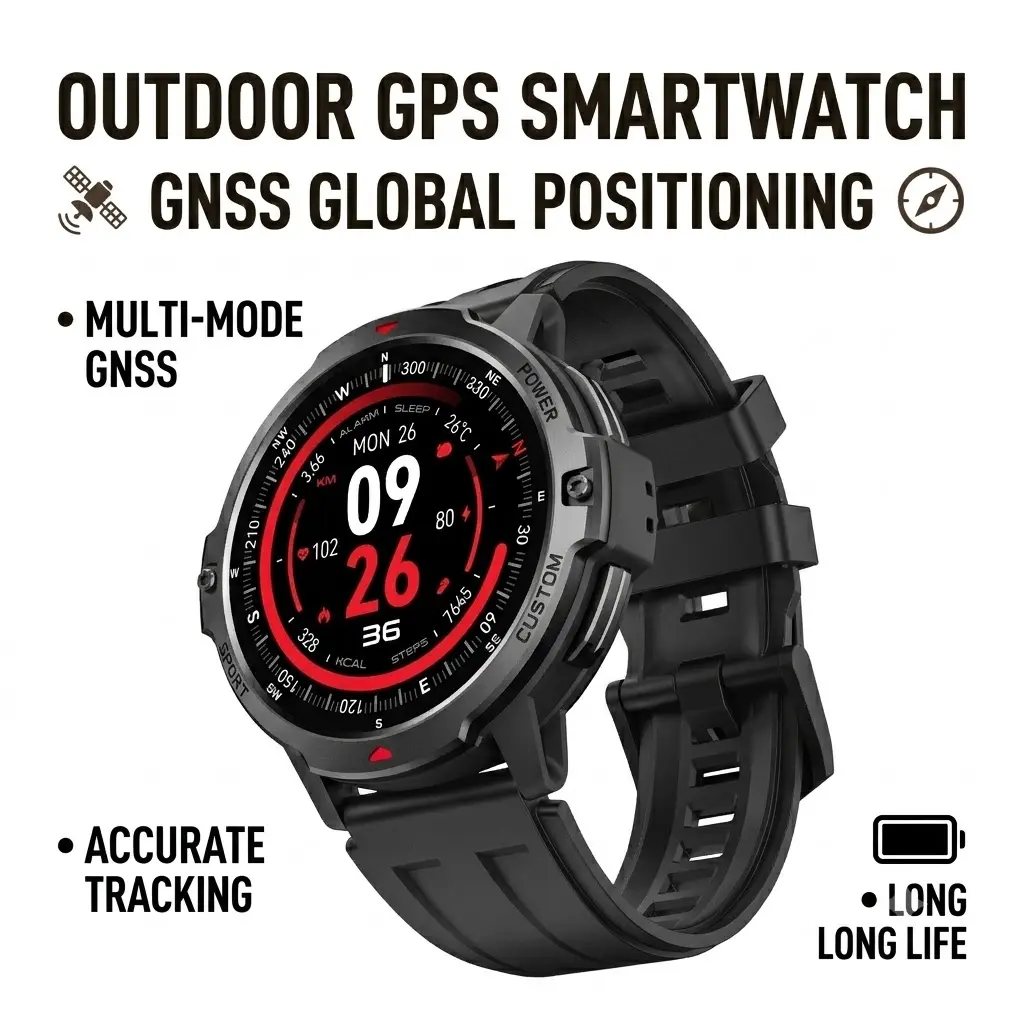 LEADOYS C31 GPS Smartwatch for Outdoor Sports, 2ATM Waterproof for Swimming Watch, Accurate Fitness Tracking, 100+ Sports Modes, Wristwatch for Men&Women, Reloj Integente