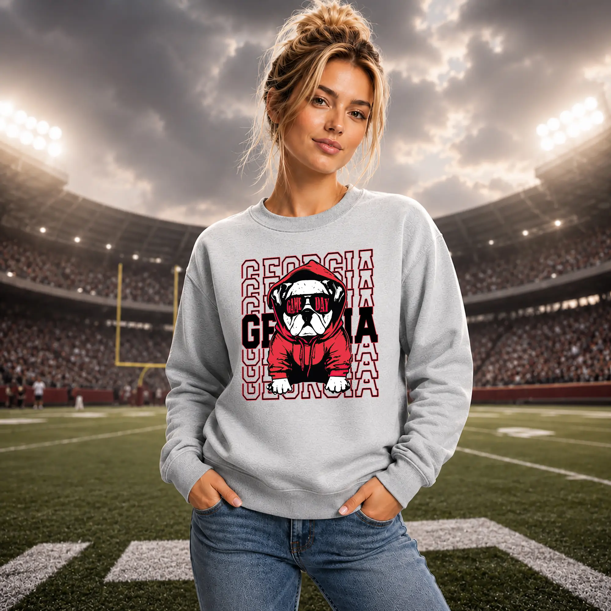 Georgia Vintage College Football Sweatshirt, Unisex Game Day Crewneck, Retro Collegiate Fan Pullover Gift
