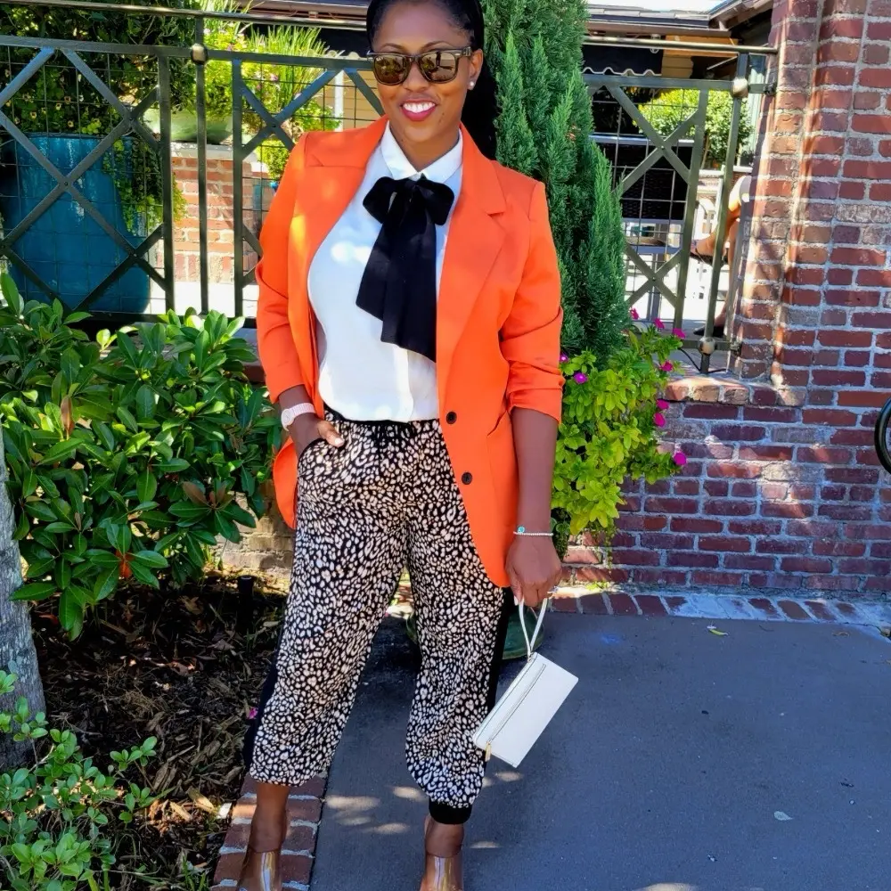 Women's Tangerine Orange Blazer