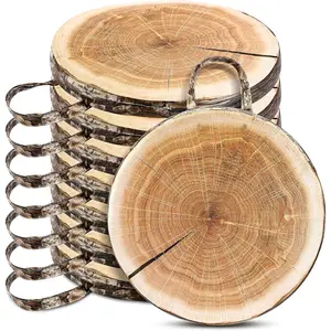 8 Pcs Wood Slice Kids Floor Cushions for Classroom, Round Tree Stump Throw Pillows, Soft Waterproof Flexible Seating Mat for Home Daycare Preschool Kindergarten