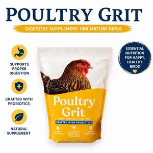 Premium Crushed Granite Grit with Probiotics for Backyard Chickens – Supports Digestion & Strong Eggshells, 5 lb