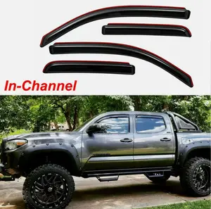Fits 2016-2021 2022 2023 Toyota Tacoma Double In-Channel Window Visor Guard Rain Deflector
