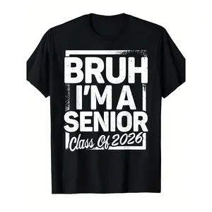 Class of 2026 Graduation T-Shirt for Men - Funny ‘Senior 26‘ Vintage Graphic Tee, Comfortable Casual Fit Short Sleeve for School Events & Casual Wear