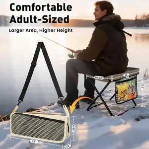 Foldable Backpack Stool, Portable Folding Stool with Carry Bag, Lightweight Mini Outdoor Chair for Travel, Easy Carry Design