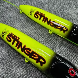 Stinger Rig 2 Pack - Pre-tied subs (13cm) on 10/0 white glow hooks and 100 pound smoke blue mono leader line