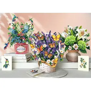 Crafts & Sewing Freshcut Paper Set of 3 Classic Floral Pop-Up Bouquets