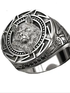 Viking Wolf Totem Ring, Statement Rings, Fashion Creative Design, Vintage High-End, Perfect Party Gift, Versatile Decoration, Unisex Jewelry