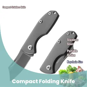Portable and Compact Outdoor Portable Folding Knife Pocket Folding Knife Survival Stainless Steel Fruit Knife Portable Keychain Foldable