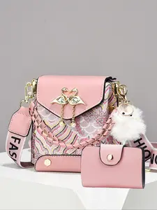 Women's Fashionable Crossbody Bag & Coin Purse, Casual Versatile Convertible Shoulder Bag & Coin Purse, Trendy All-match Commuter Bag for Daily Used, Embellished Shoulder Bag, Casual Trendy Purses, Versatile Shoulder Bags
