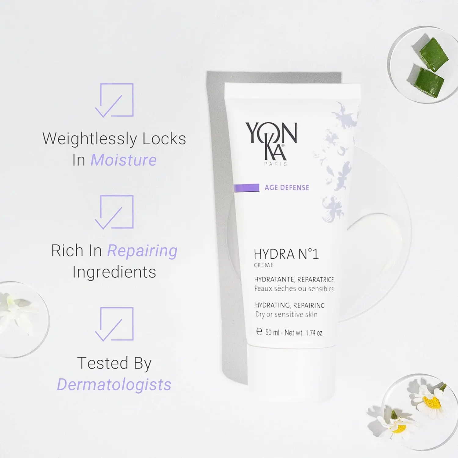 Yon-Ka Creme PG Creme (50ml) Mattifying Protective Cream for Oily Skin, Anti-Aging Balancing Treatment for Shine and Redness, Paraben-Free