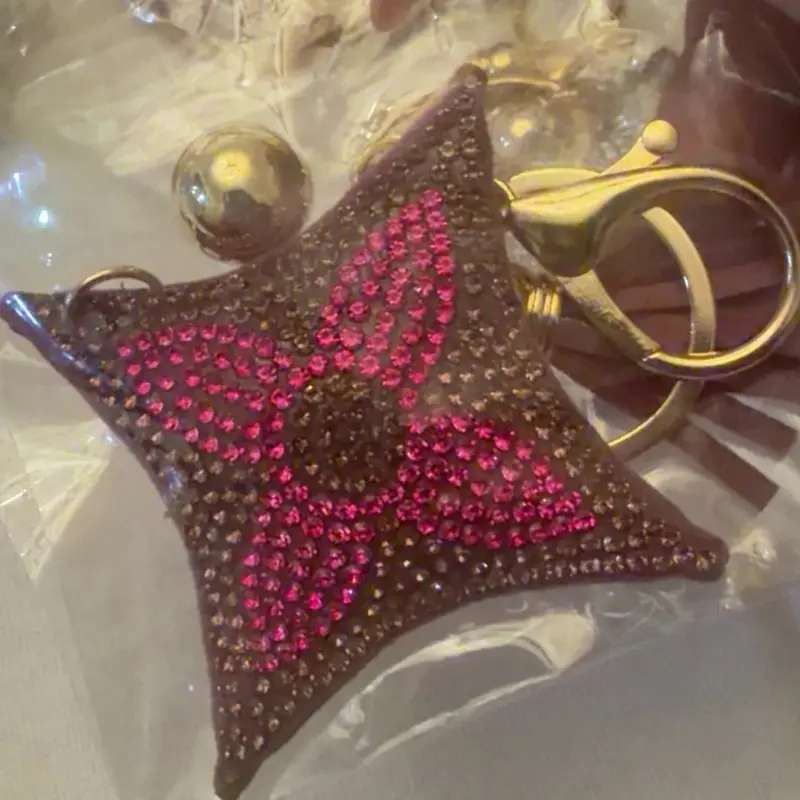 Purple bling bag charm