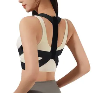 posture support adult  male female Correction Anti-hunchback Correction Trainer Back Position Strap Thin and Beautiful Back Hunchback Invisible Position Strap Yoga Strap Black