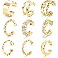 9 Pcs 14K Golden Plated Ear Cuff