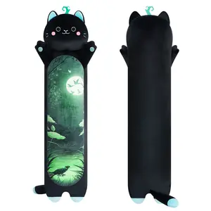 MeWaii  Plush Body Pillow, Elven Demon Cat  Stuffed Animals Kawaii Plushies Pillow Glow in The Dark Gift for Girls Boys, Birthday Gifts Halloween Christmas Gift for Girls Boys