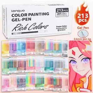 Languo Gel Pens Set, Vibrant Colors, Ideal for Coloring Books & Journals, Perfect Gift for Students & Artists, Non-Toxic Water-Based Ink