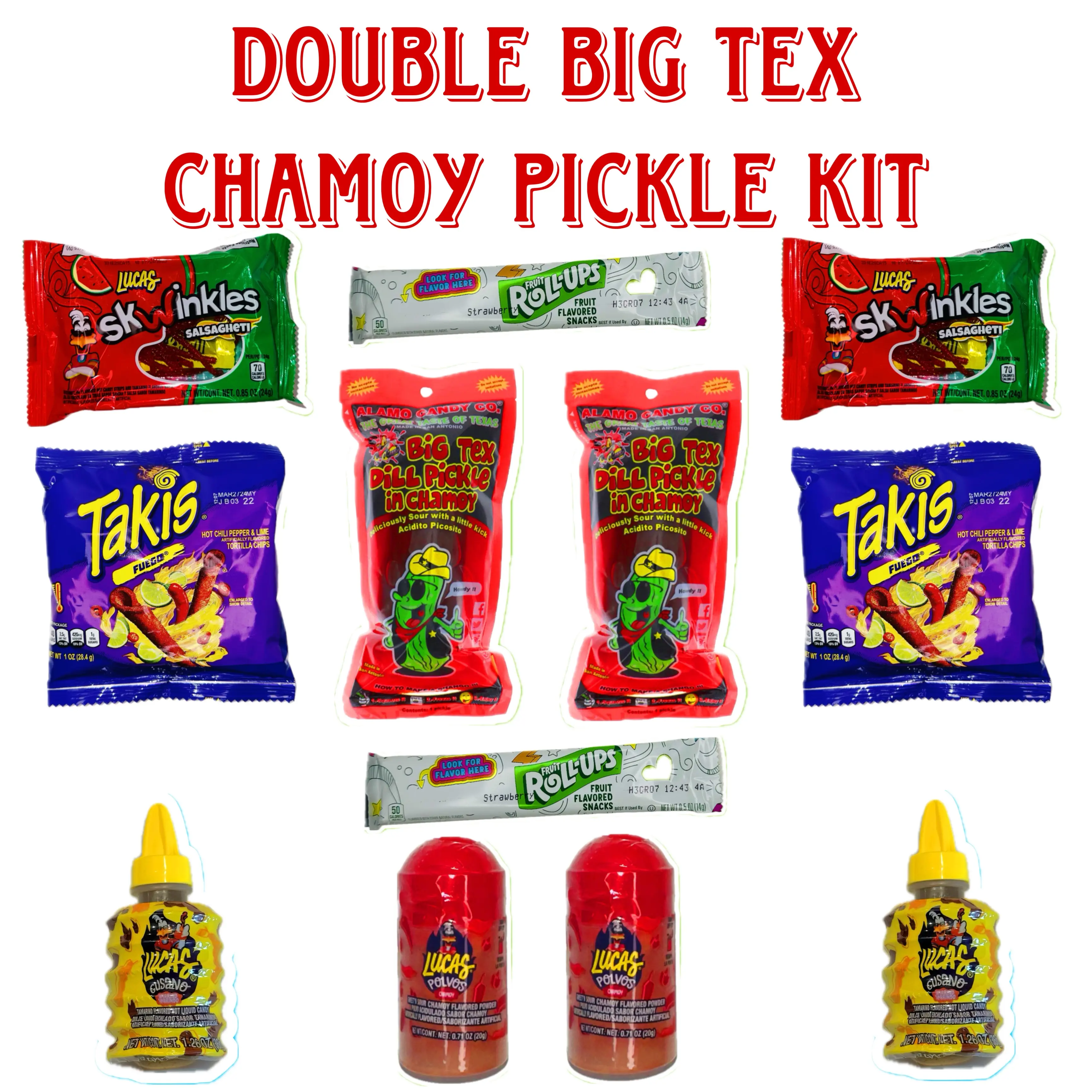 Double Big Tex Takis Chamoy Pickle Kit With Tamarindo Gusnao
