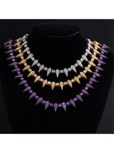 Hip-hop rap full-diamond Cuban chain men's fashion personality rock niche alloy necklace sweater chain