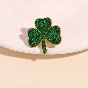 3 Irish Festival Brooches Brooch Clover Green Oil Drop Lucky Grass Brooch Jacket Bag Accessories