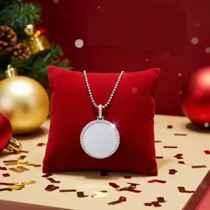 King of Bling's Attractive 925 Sterling White Silver Pendant Round with 2.82ct Cubic Zirconia