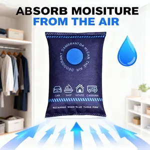 Moisture Absorbers Dehumidifier Bags, Desiccant Packs for Storage Moisture Absorption Silicon Gel Packets Closet Moisture Absorbers for Car Truck RV Basement Storage Closets Bins