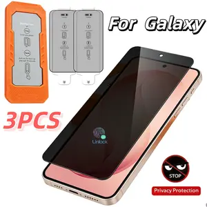 3-Pack Privacy Tempered Glass Screen Protector for Samsung S26/s26plus/s25 Series, Ultra-Sensitive Fingerprint Unlock Support, Easy Install