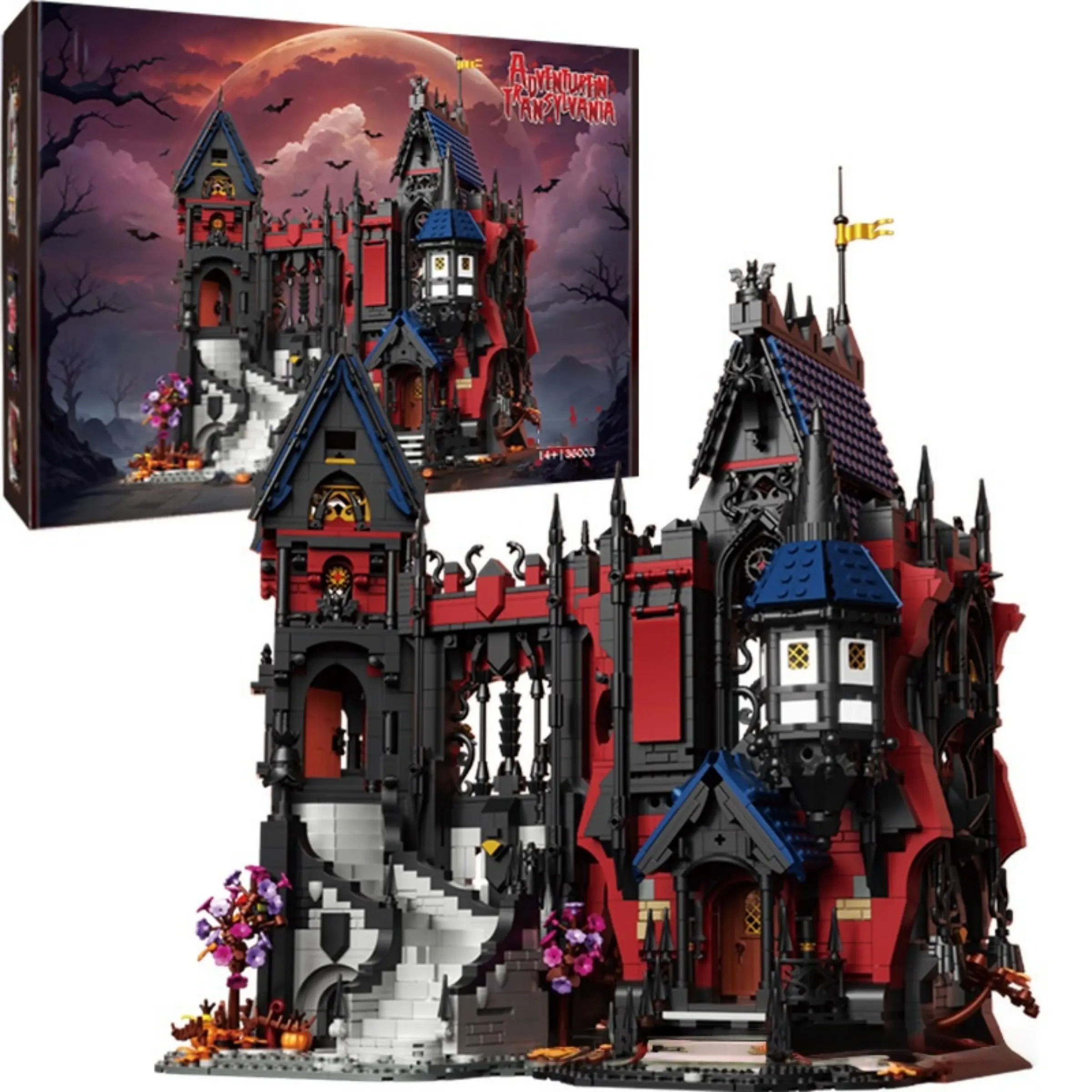 3540+ Pcs European Vampire Castle Building Blocks Set, Bricks, Large Size European Castle Model Kit, DIY and Interest Collection, Halloween Christmas Gift, Building Sets