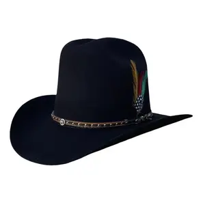 20X El Viejon Black with Feather Rocha Hats Western Felt Hat