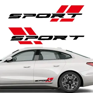 2PCS 16” Sport Racing Car Decals – Universal Side Skirt & Trunk Emblem Stickers, Exterior Auto Styling Accessories