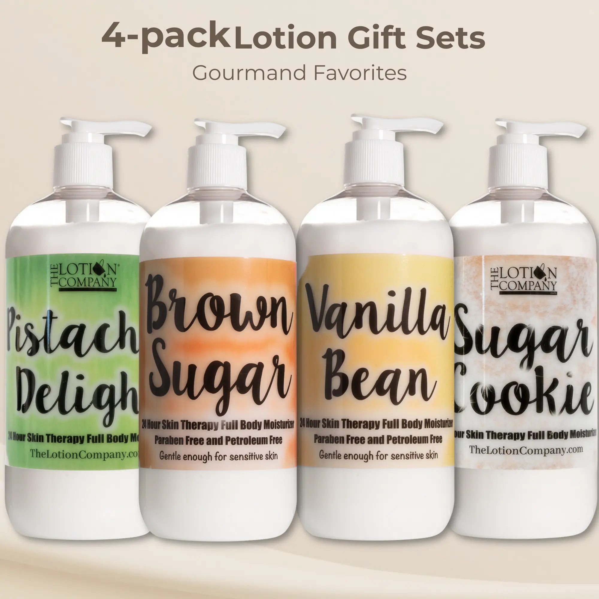 Gourmand Favorites 4-Pack Body Lotion Gift Set & Bundles | 16 oz | The Lotion Company