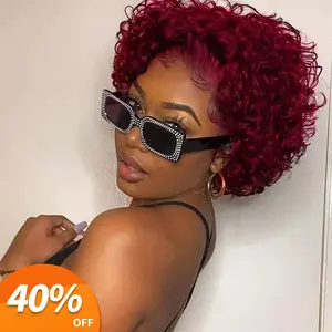 ROYAL IMPRESSION Hair Short Curly Pixie Cut Lace Front Wig 13X1 Hd Transparent Lace 180% Density Pre Plucked Natural Hairline for Black Women