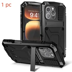 Rugged Shockproof Phone Case with Kickstand, Full Body Rugged Shockproof Phone Protective Cover, Phone Accessories Compatible with iPhone 16 15 14 13 12, Casing, Shockproof Protector