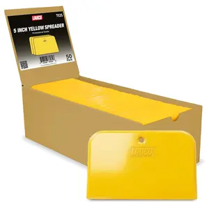 LAUCO Auto Body Filler Yellow Spreaders (Pack of 50) - Size 5" Reusable Plastic Spreader for Automotive Fillers, Putties, Glazes, Caulks and Paint - Easy Application