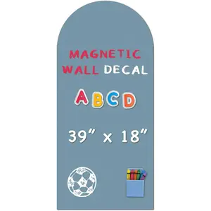 Magnetic Arch Wall Decal Magnetic Chalkboard for Wall 39" x 18" Adhesive Backing Wallpaper for Playroom Home(Celadon)