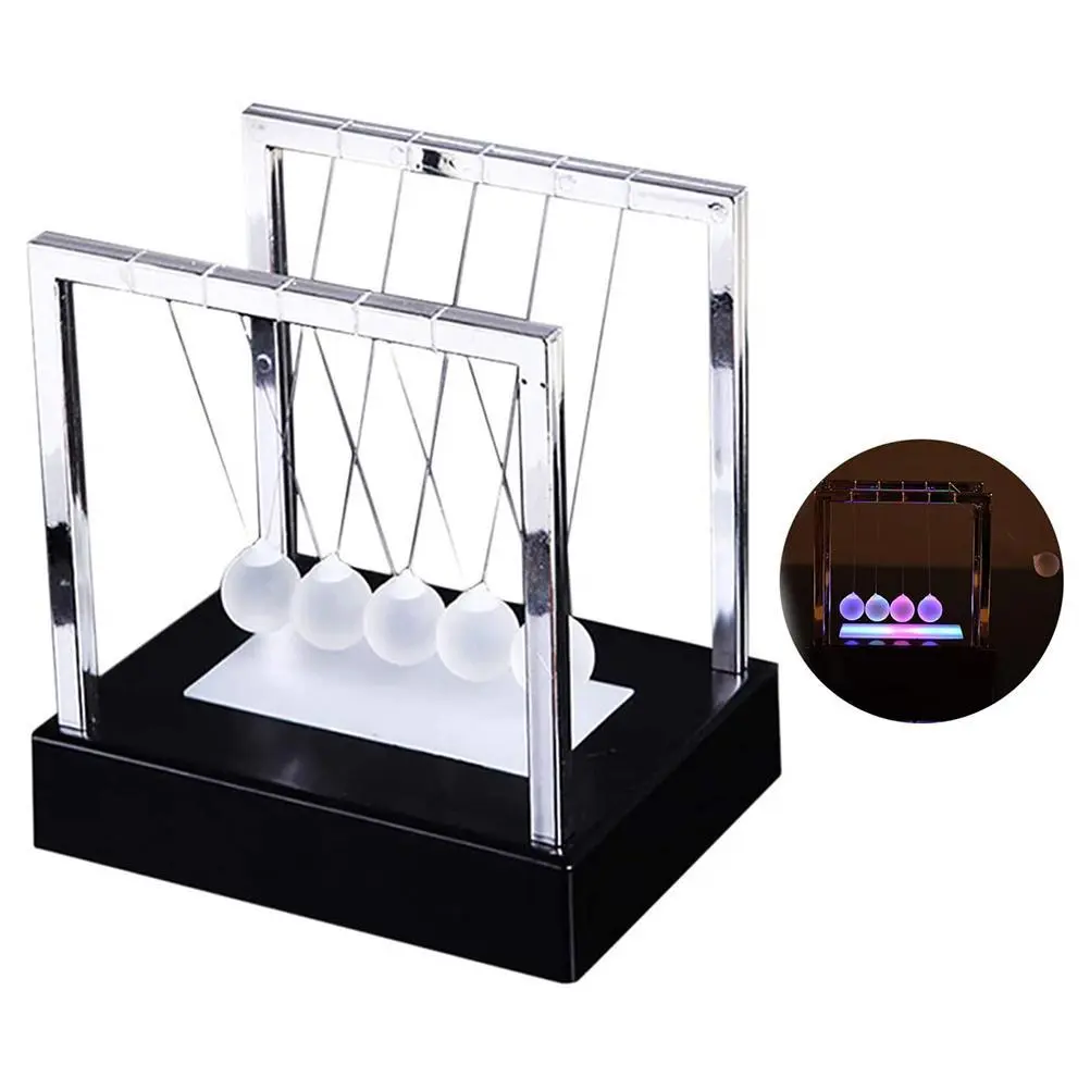 Newtons Swing Ball LED Light Up Newtons Science Kids Toys Balance Balls Desk Toys Home and Office Decor