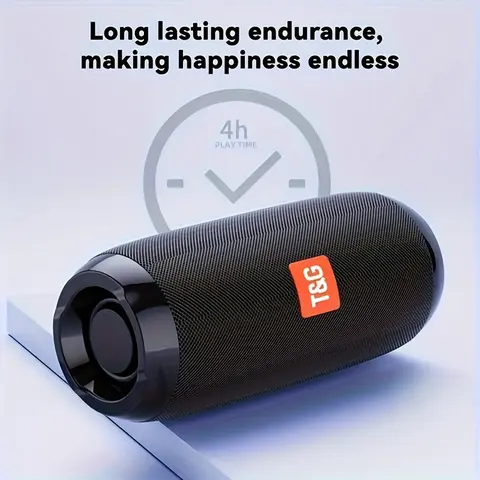 T&G TG117 Wireless Bluetooth Speaker with Subwoofer - 3D Surround Sound, Mobile Compatibility, 90 Hz, 20 kHz, TWS, USB Type-C/TF Card Support, Built-in Mic, Handsfree Calls, Portable Audio Device for Phones/Tablets, Black