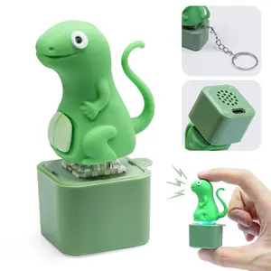 Lizard Button Keychain Press to Make a Sound Relieve Stress Fun Gift Christmas Gift Green Design and Sound Feature Gifts